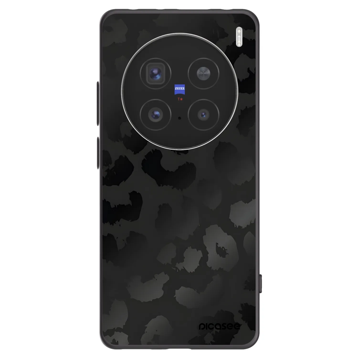 Picasee silikonowe czarne etui na Vivo X200 Pro - Midnight Leopard