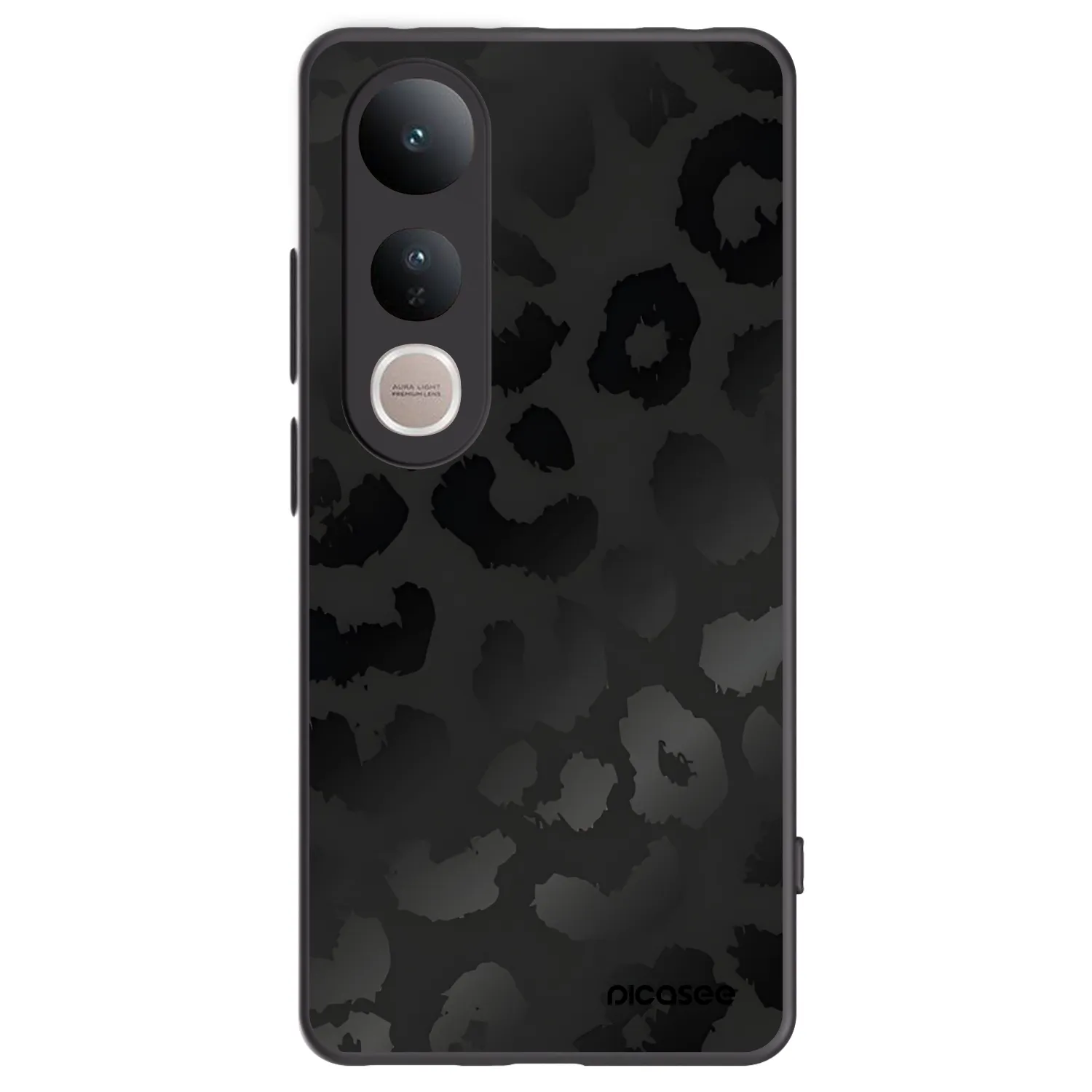 Picasee silikonowe czarne etui na Vivo V50 Lite 5G - Midnight Leopard