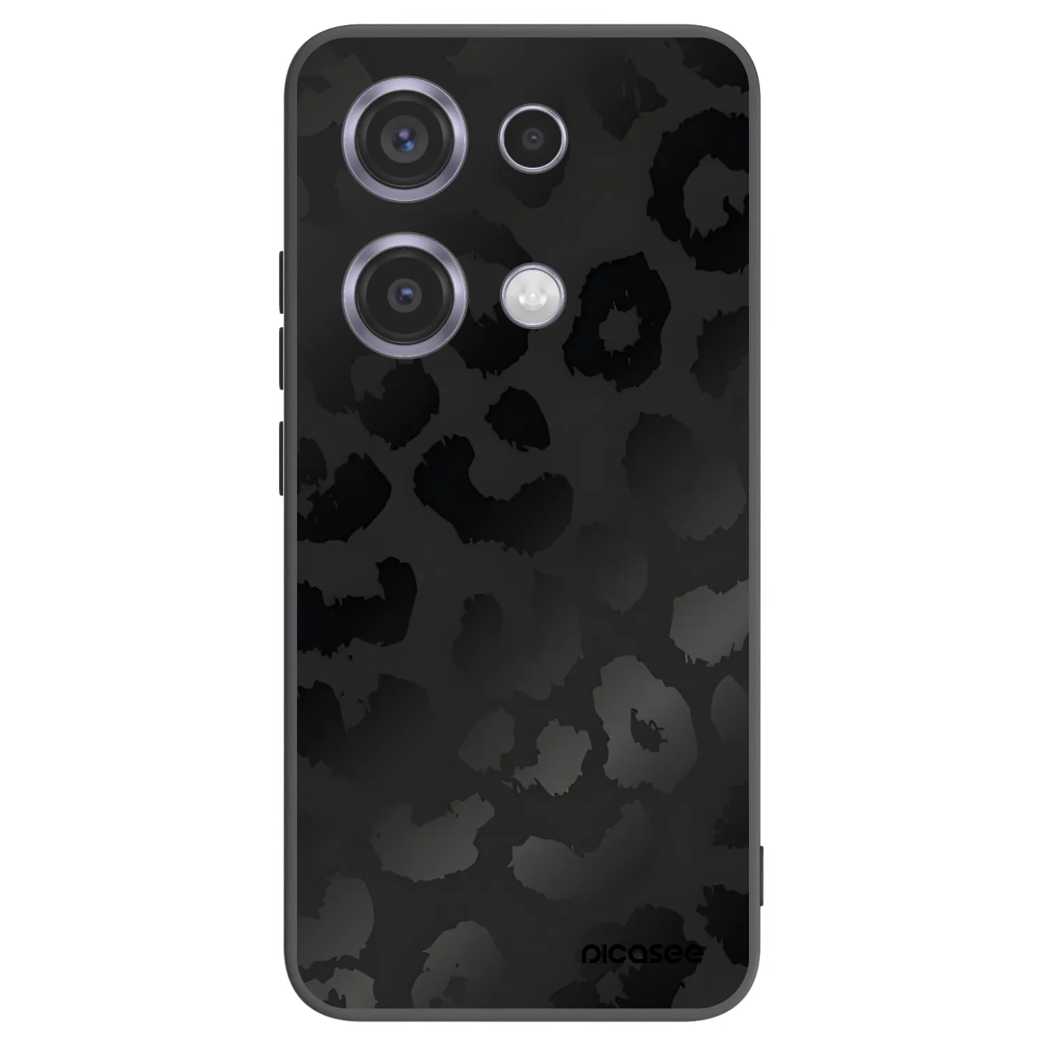 Picasee silikonowe czarne etui na Xiaomi Redmi Note 14S - Midnight Leopard