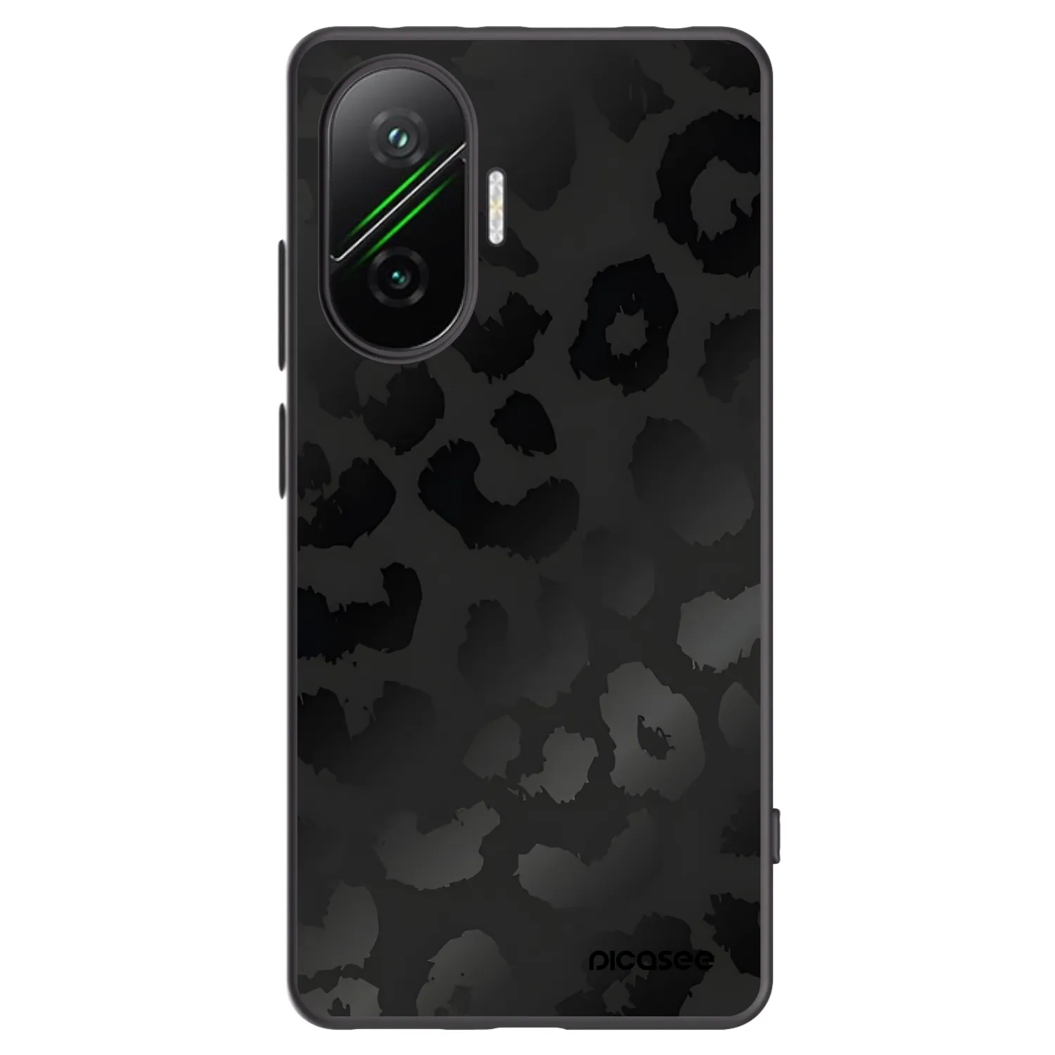 Picasee silikonowe czarne etui na Xiaomi Poco F7 5G - Midnight Leopard