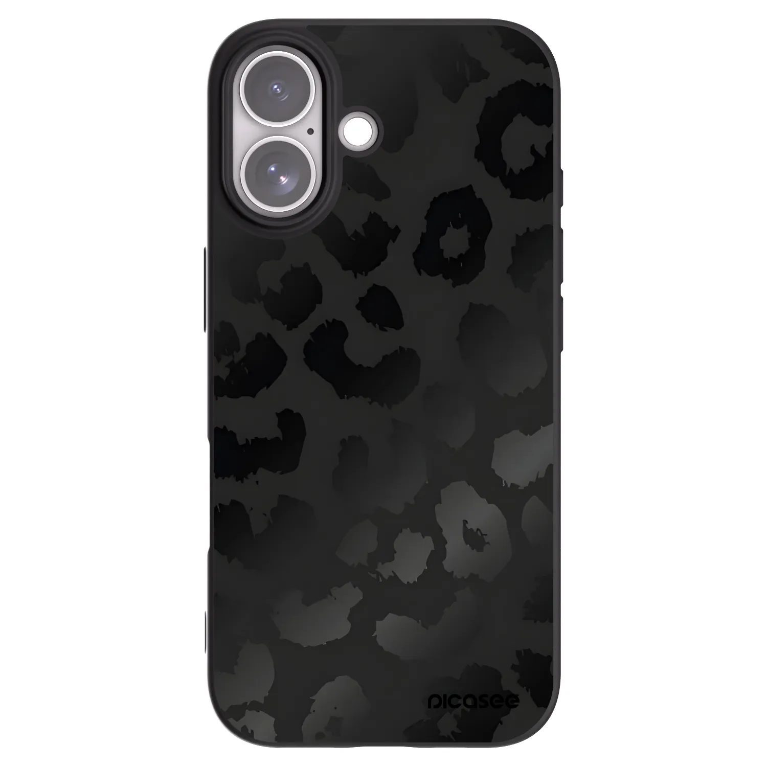 Picasee silikonowe czarne etui na Apple iPhone 17 - Midnight Leopard