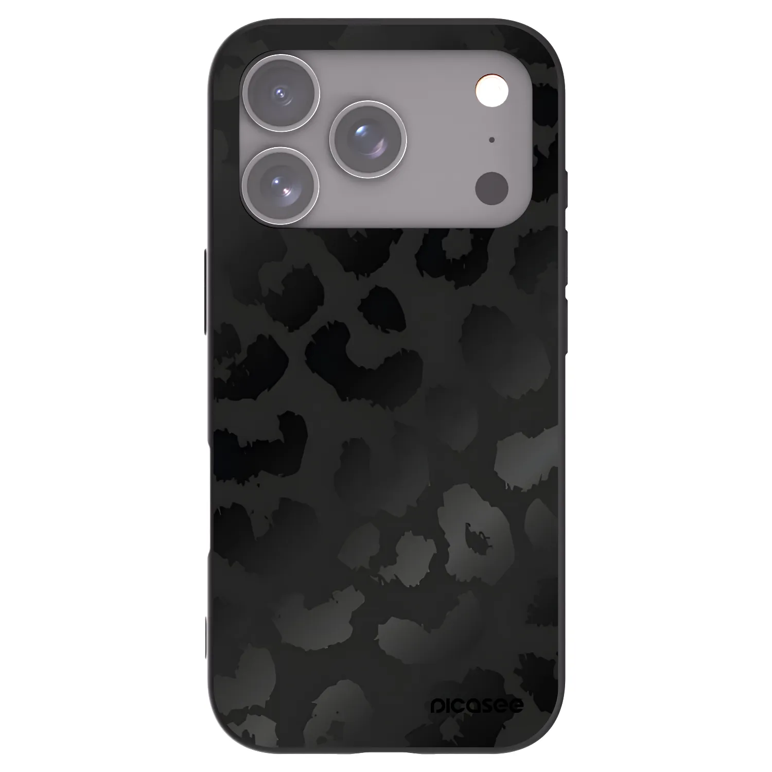 Picasee silikonowe czarne etui na Apple iPhone 17 Pro - Midnight Leopard