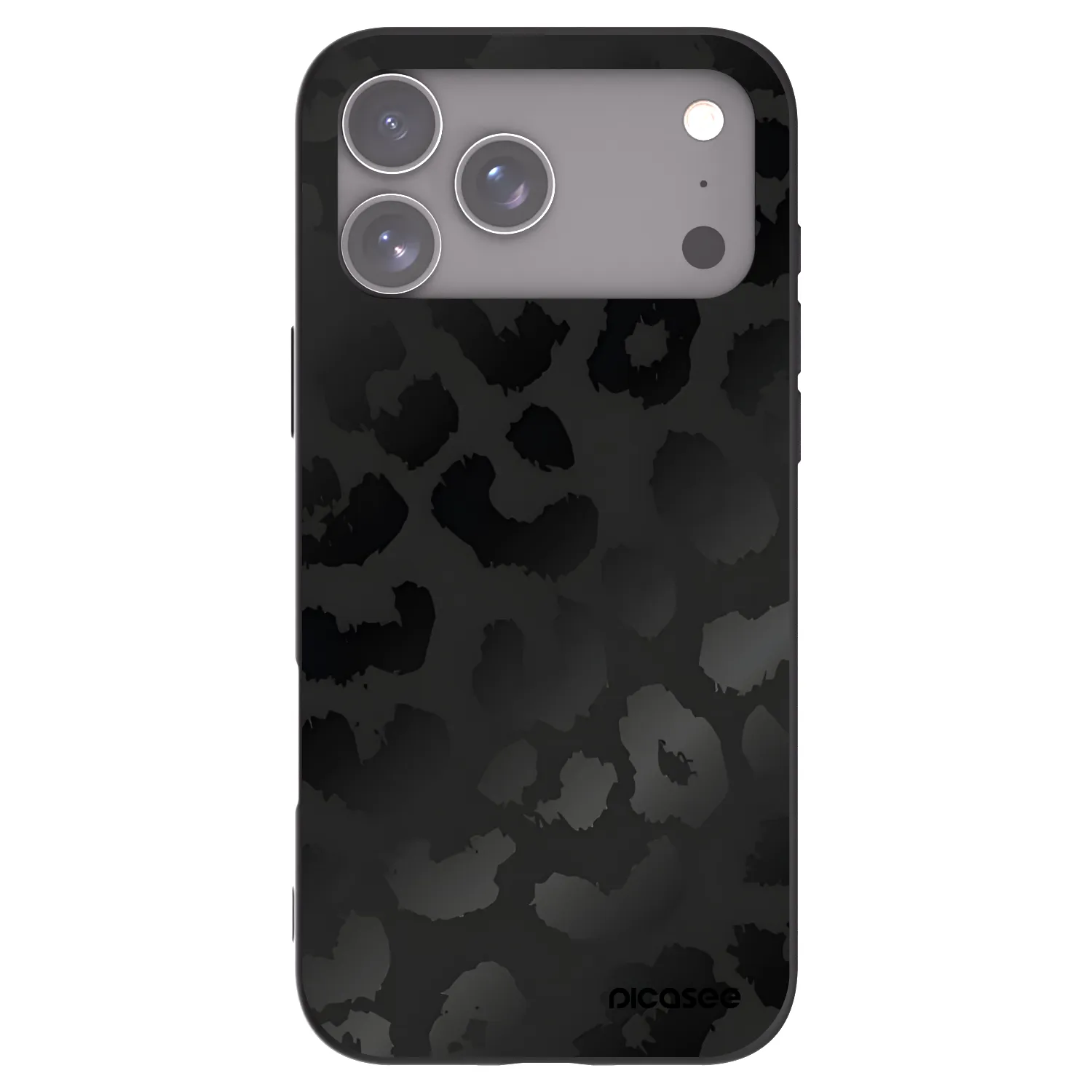 Picasee silikonowe czarne etui na Apple iPhone 17 Pro Max - Midnight Leopard