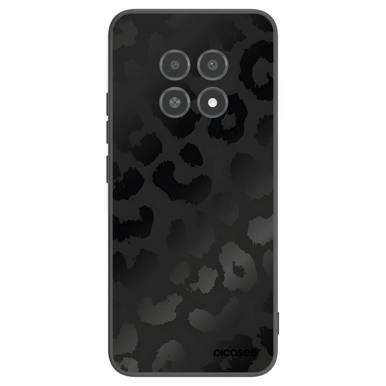 Picasee silikonowe czarne etui na Realme 12X - Midnight Leopard