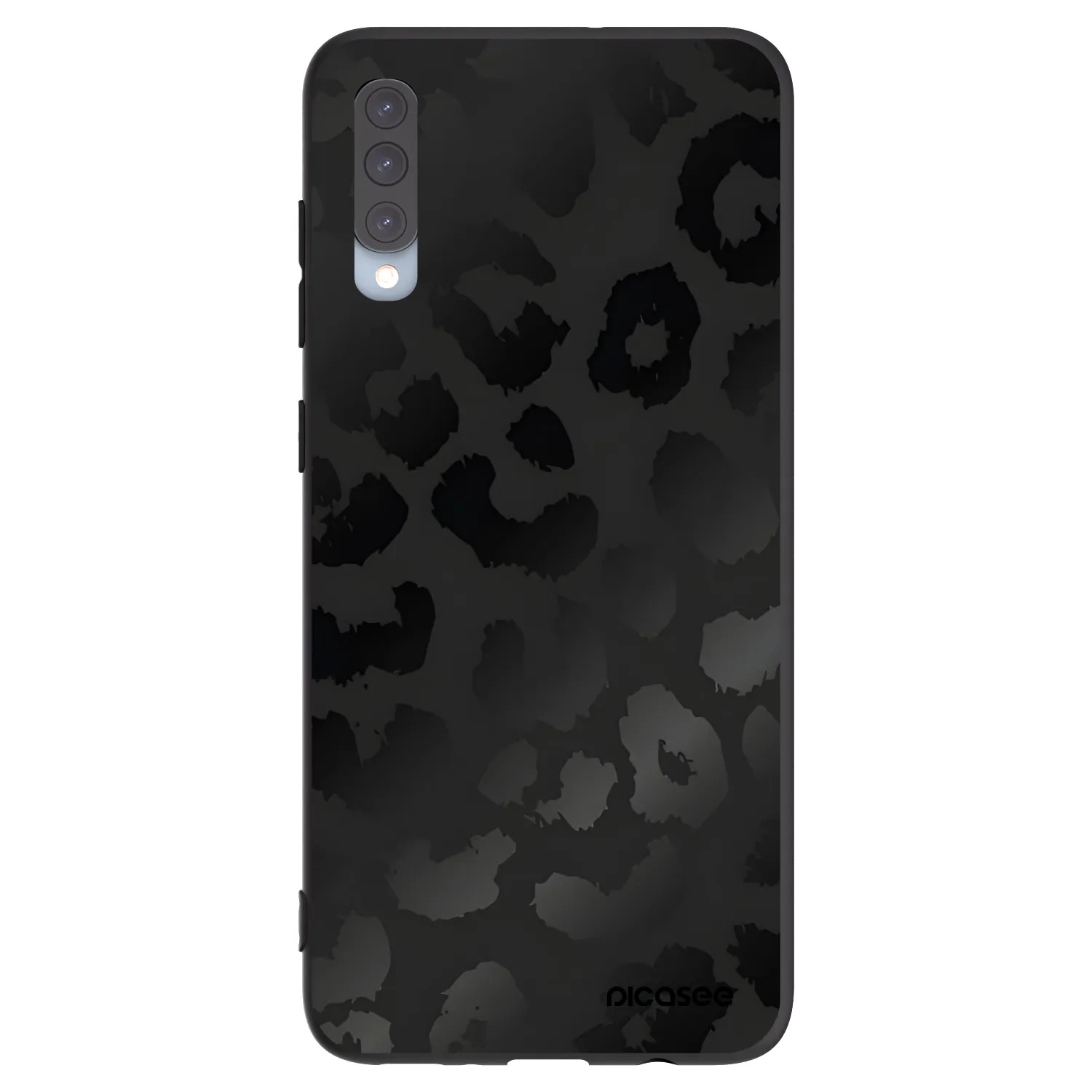 Picasee silikonowe czarne etui na Samsung Galaxy A70 A705F - Midnight Leopard