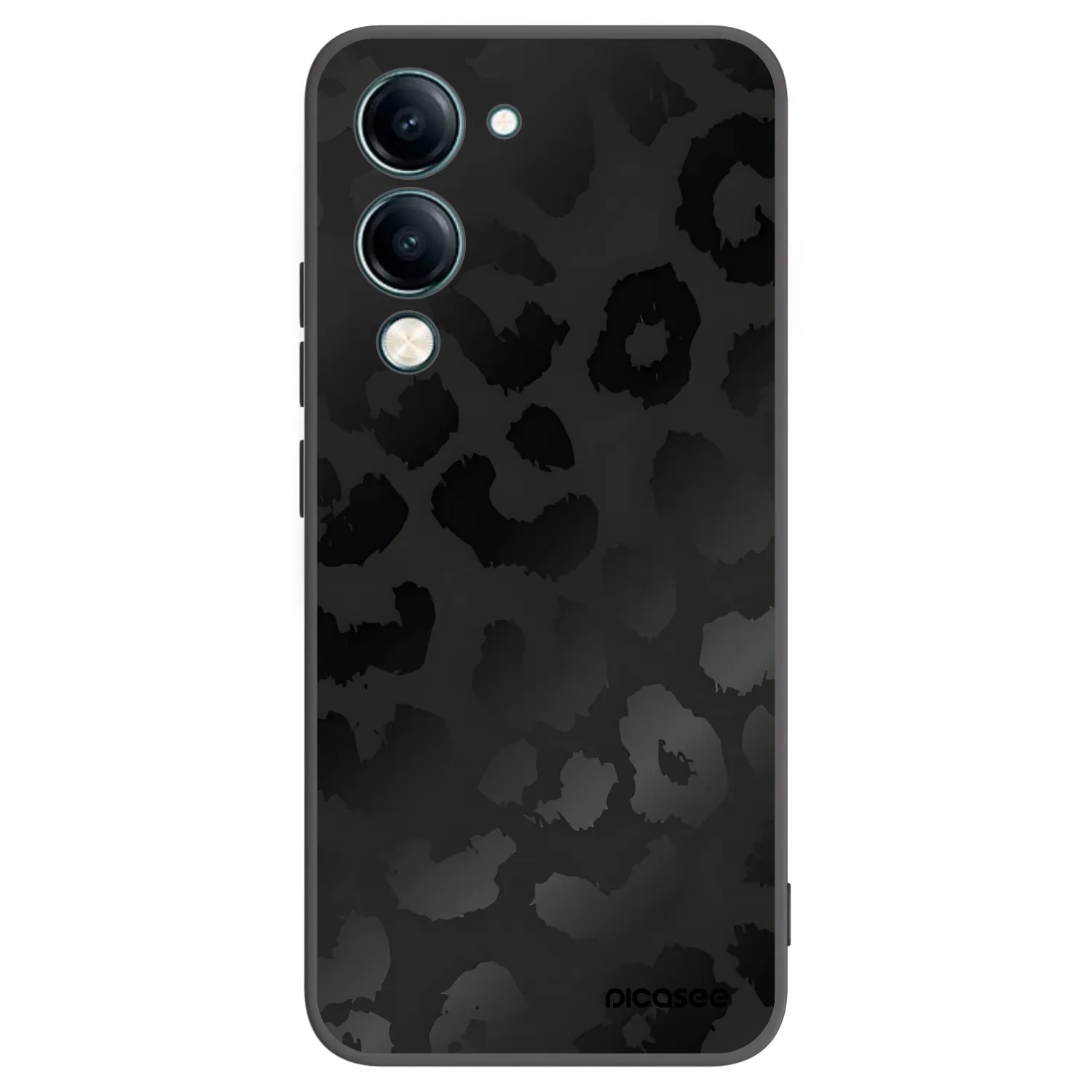 Picasee silikonowe czarne etui na Vivo Y29s 5G - Midnight Leopard