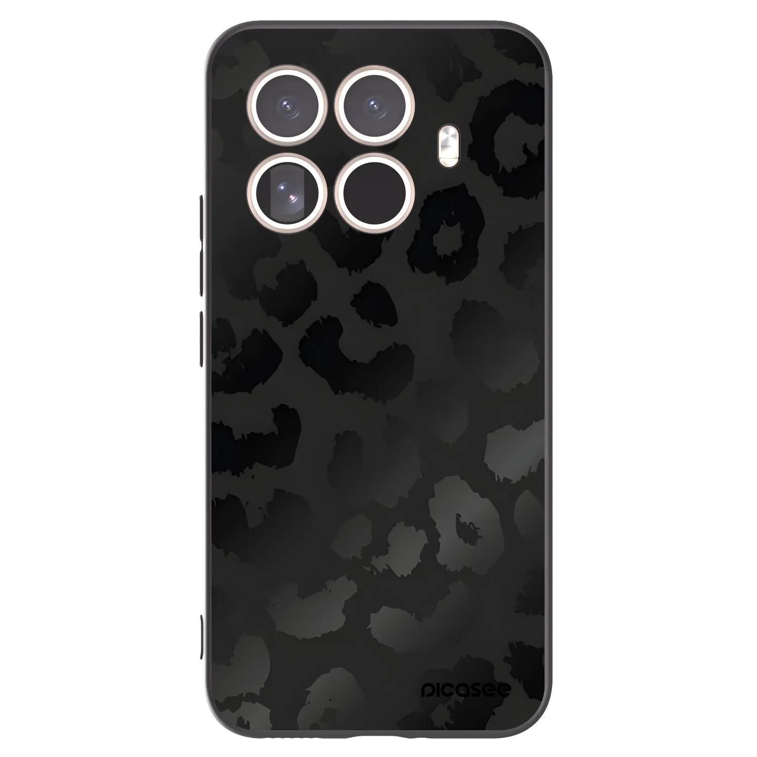 Picasee silikonowe czarne etui na Xiaomi 15T Pro - Midnight Leopard