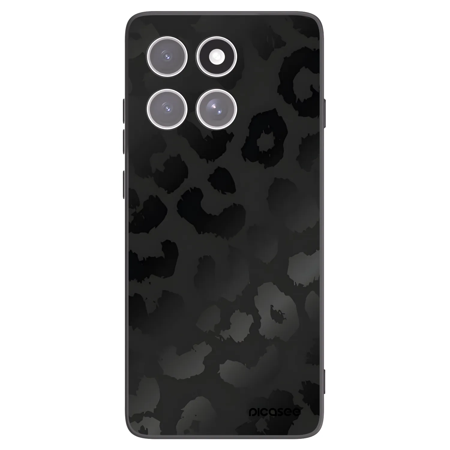 Picasee silikonowe czarne etui na Motorola Edge 60 Fusion - Midnight Leopard