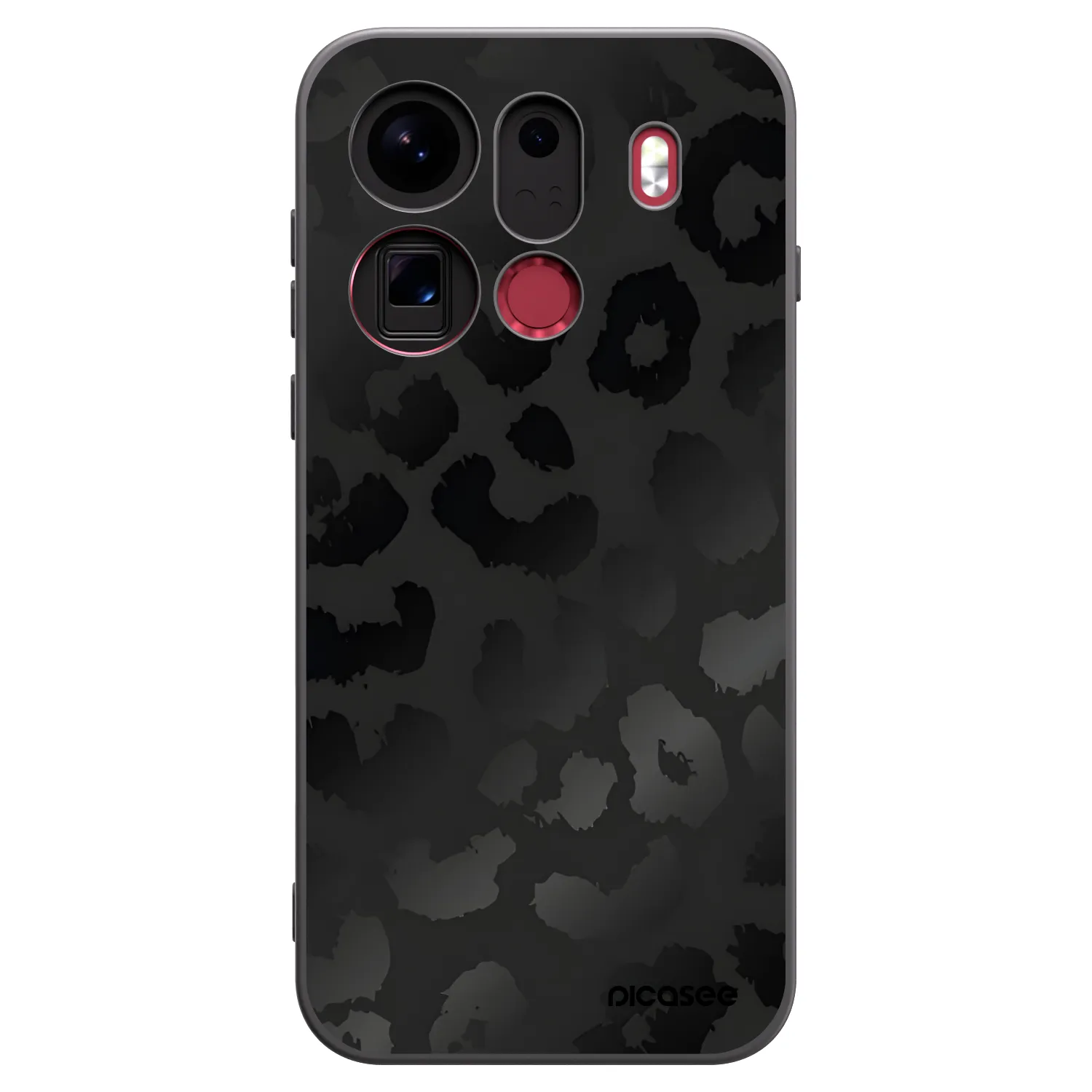 Picasee silikonowe czarne etui na OPPO Find X9 Pro - Midnight Leopard