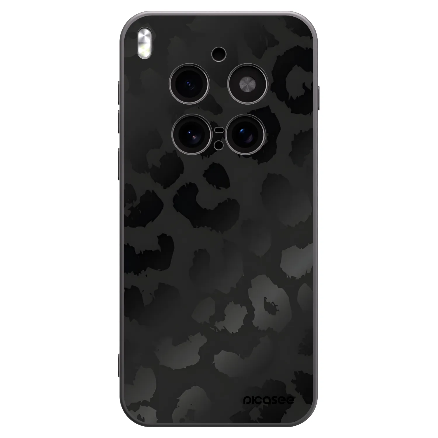 Picasee silikonowe czarne etui na Vivo X300 Pro - Midnight Leopard