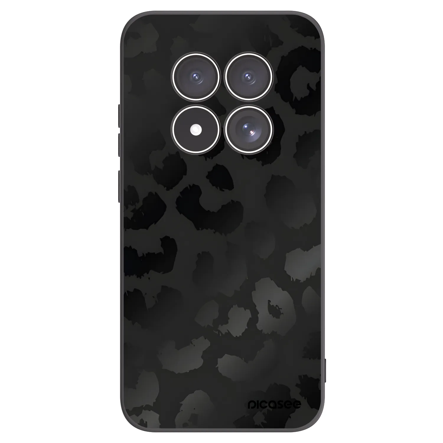 Picasee silikonowe czarne etui na Xiaomi Redmi Note 15 Pro 5G - Midnight Leopard