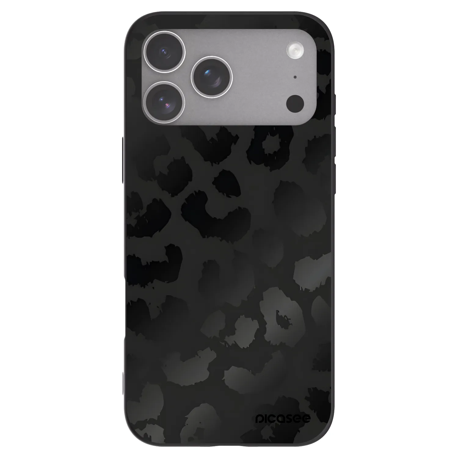 Picasee silikonowe czarne etui na Apple iPhone 18 Pro Max - Midnight Leopard