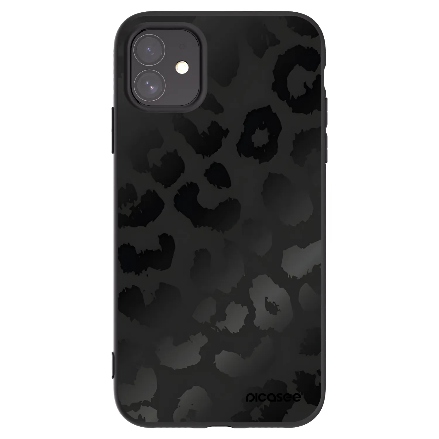 Picasee silikonowe czarne etui na Apple iPhone 11 - Midnight Leopard