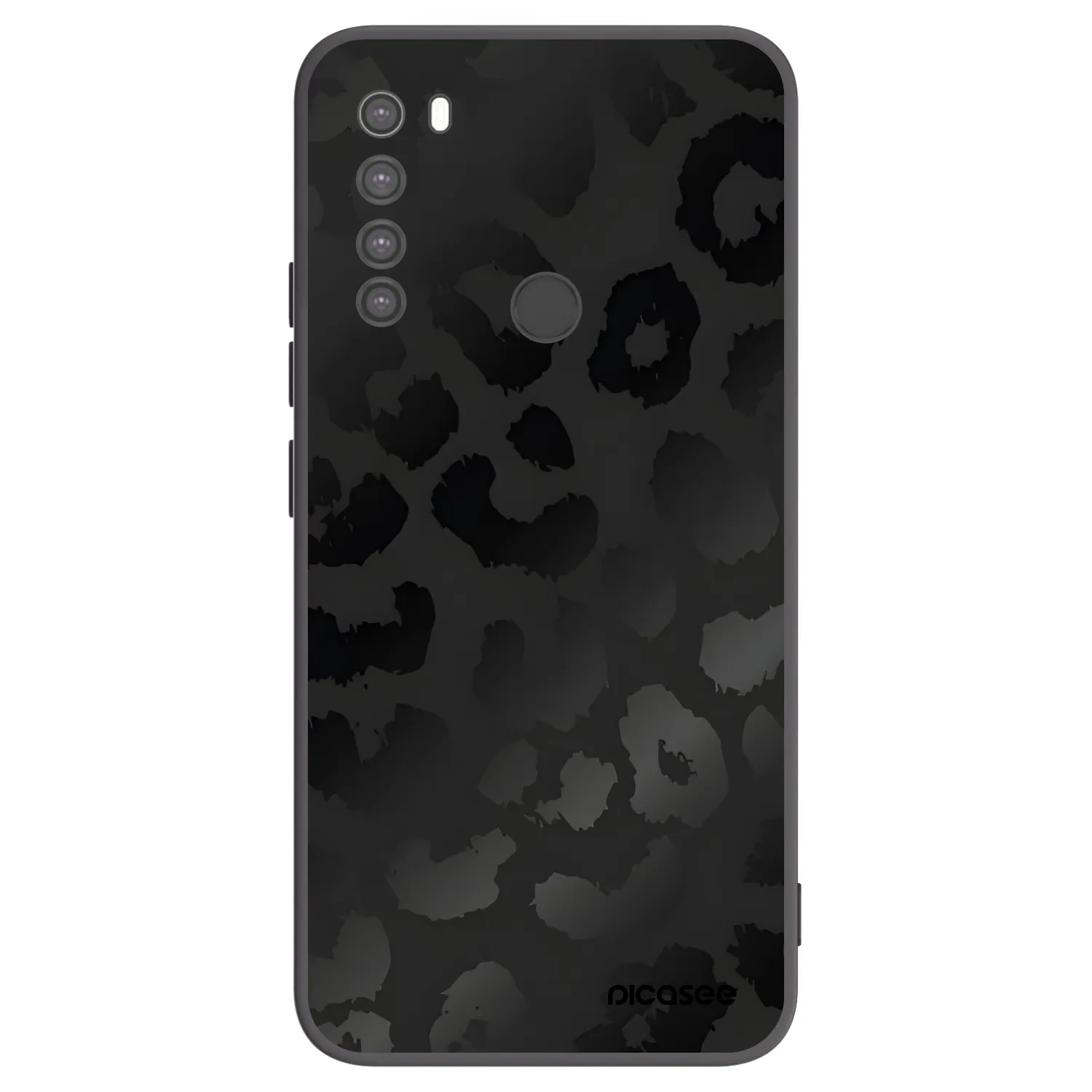 Picasee silikonowe czarne etui na Xiaomi Redmi Note 8 - Midnight Leopard