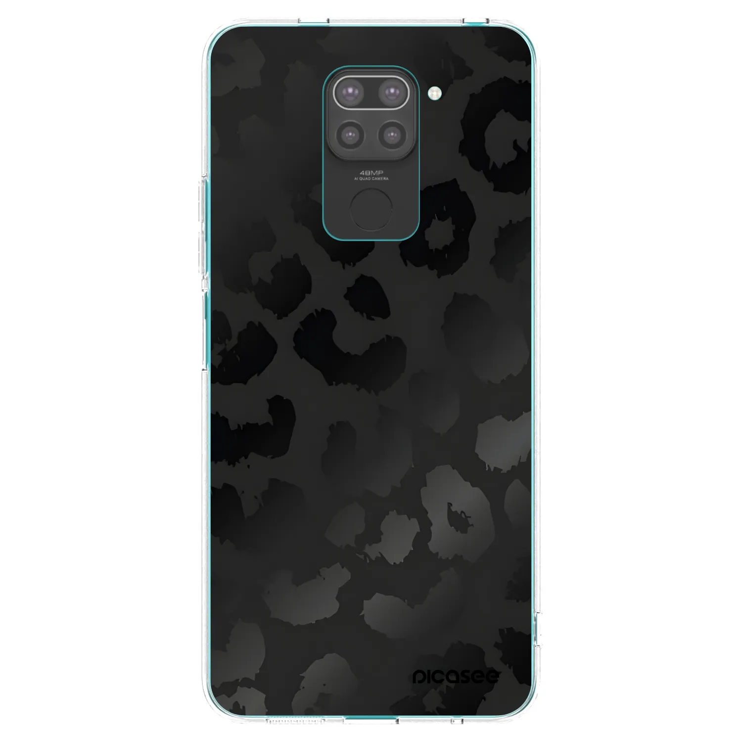 Picasee silikonowe czarne etui na Xiaomi Redmi Note 9 - Midnight Leopard
