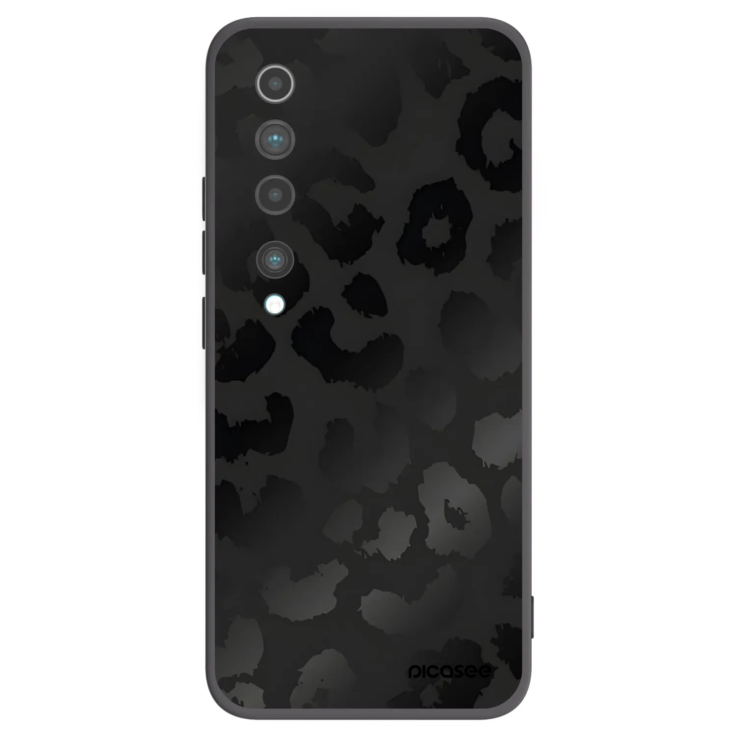 Picasee silikonowe czarne etui na Xiaomi Mi 10 - Midnight Leopard