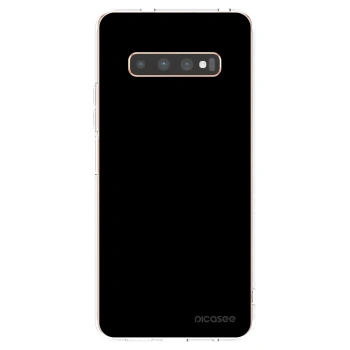 Picasee silikonowe przeźroczyste etui na Samsung Galaxy S10 Plus G975 - Black Bliss