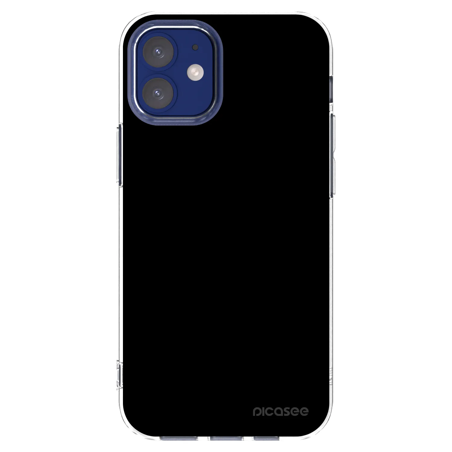 Picasee silikonowe przeźroczyste etui na Apple iPhone 12 mini - Black Bliss