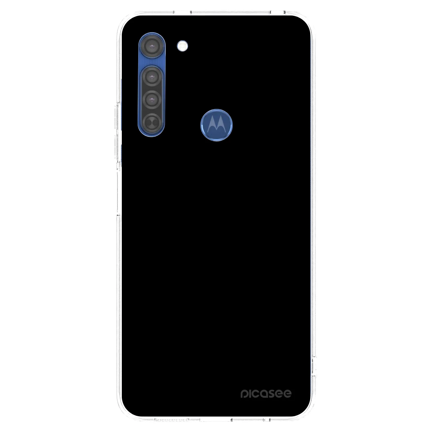 Picasee silikonowe przeźroczyste etui na Motorola Moto G8 - Black Bliss