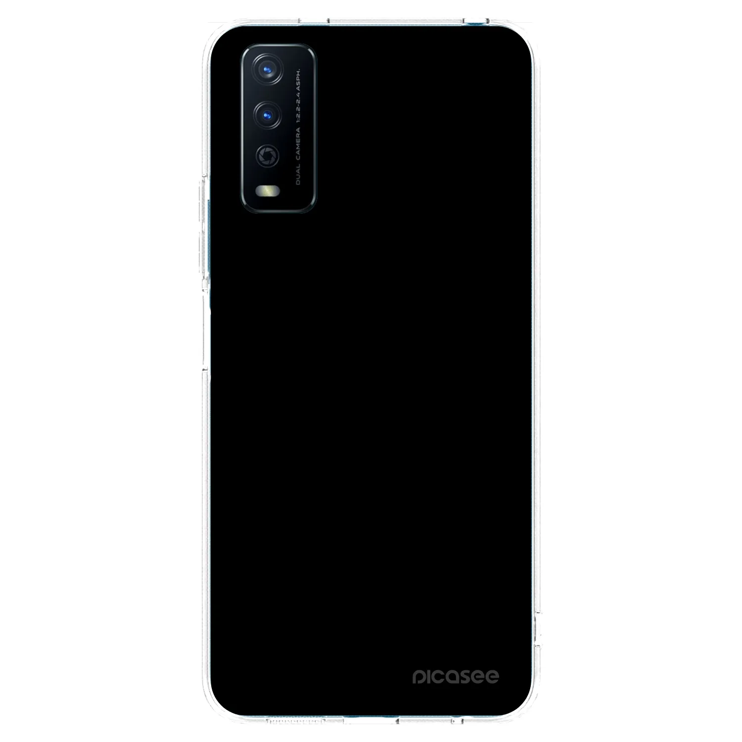 Picasee silikonowe przeźroczyste etui na Vivo Y11s - Black Bliss