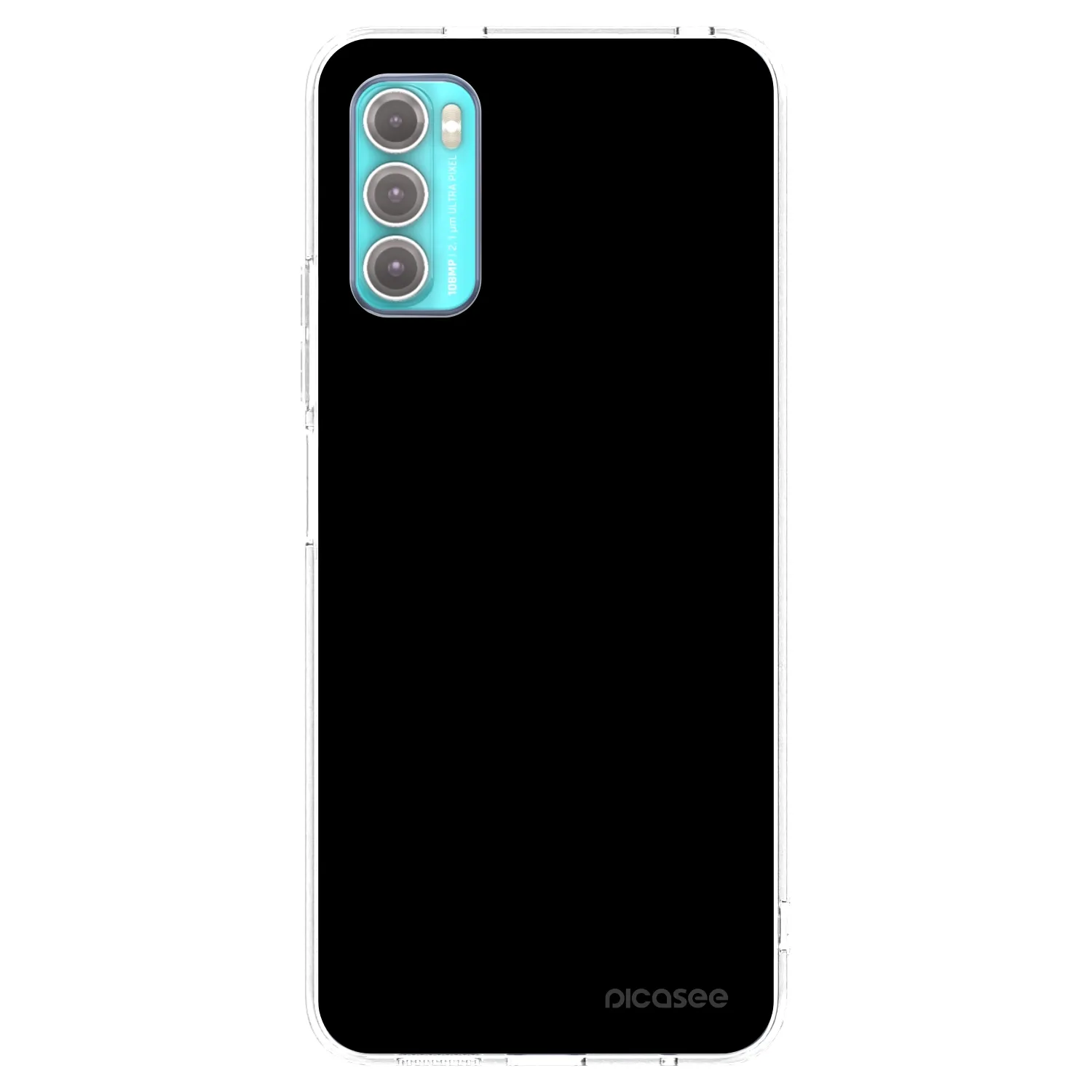 Picasee silikonowe przeźroczyste etui na Motorola Moto G60 - Black Bliss