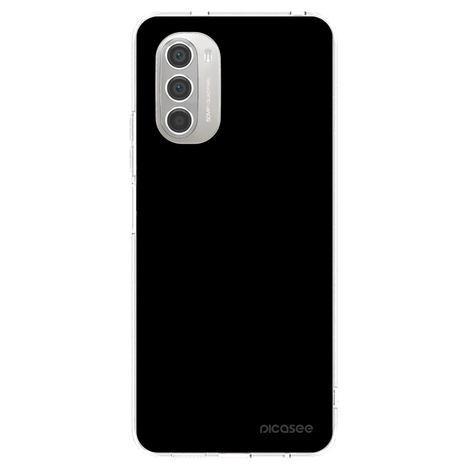 Picasee silikonowe przeźroczyste etui na Motorola Moto G51 - Black Bliss