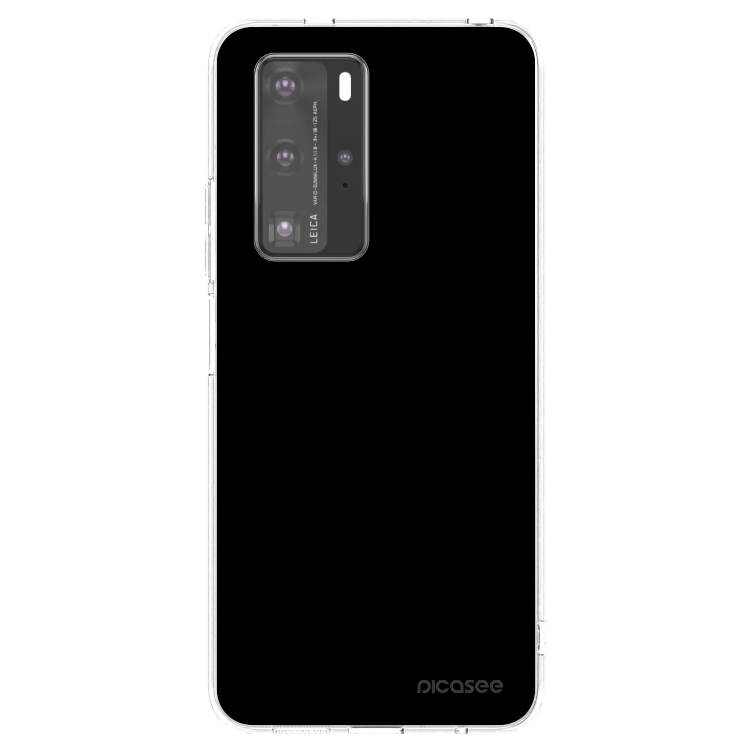 Picasee silikonowe przeźroczyste etui na Huawei P40 Pro - Black Bliss
