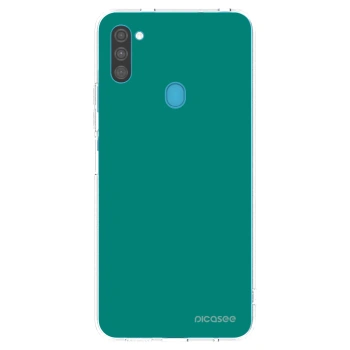 Picasee silikonowe przeźroczyste etui na Samsung Galaxy M11 - Emerald Mist