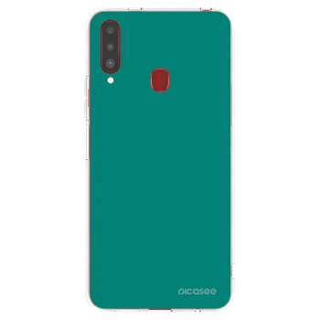 Picasee silikonowe przeźroczyste etui na Samsung Galaxy A20s - Emerald Mist