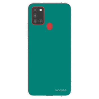 Picasee silikonowe przeźroczyste etui na Samsung Galaxy A21s - Emerald Mist