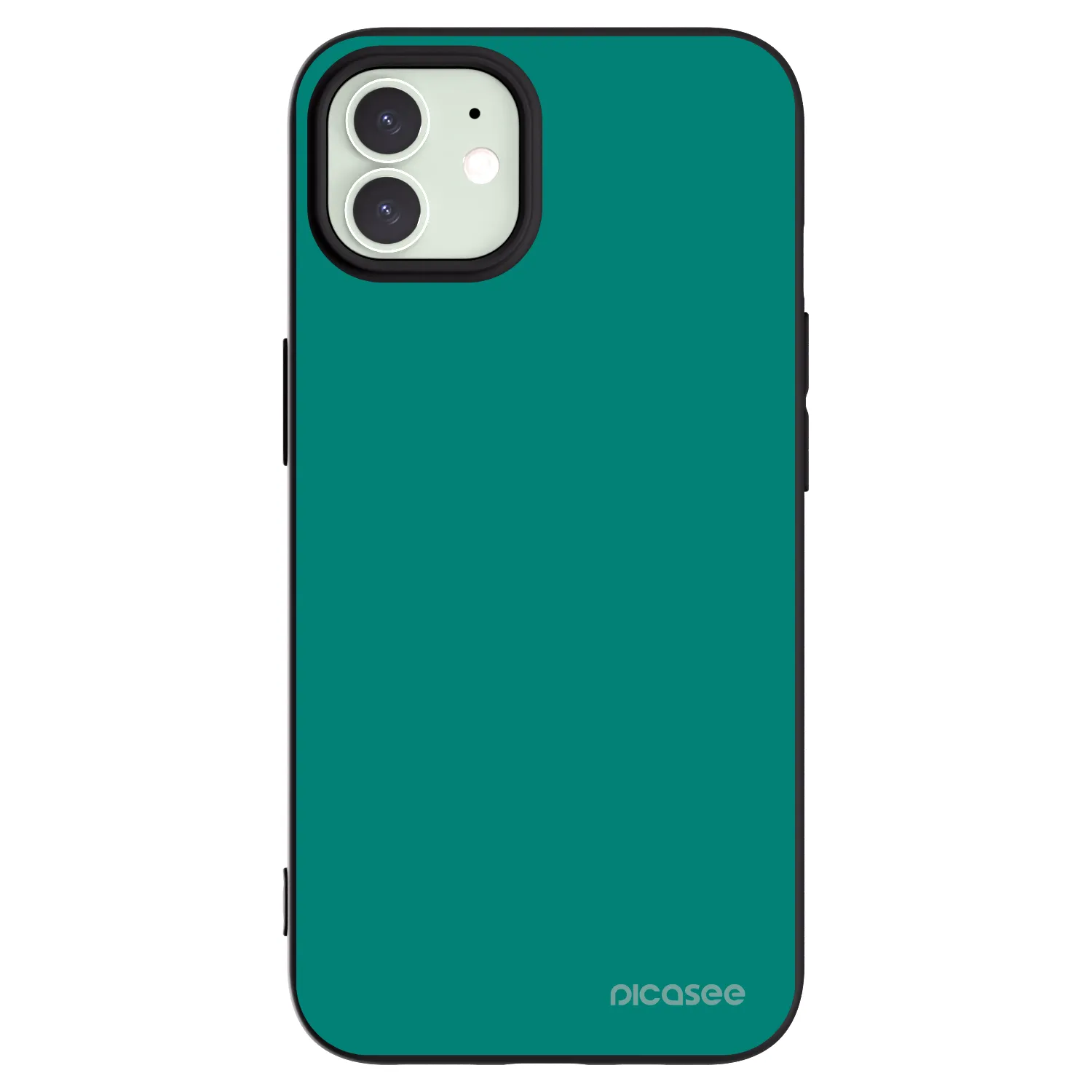 Picasee silikonowe czarne etui na Apple iPhone 12 - Emerald Mist