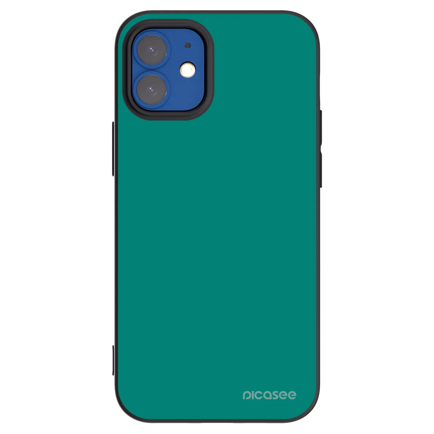 Picasee silikonowe czarne etui na Apple iPhone 12 mini - Emerald Mist