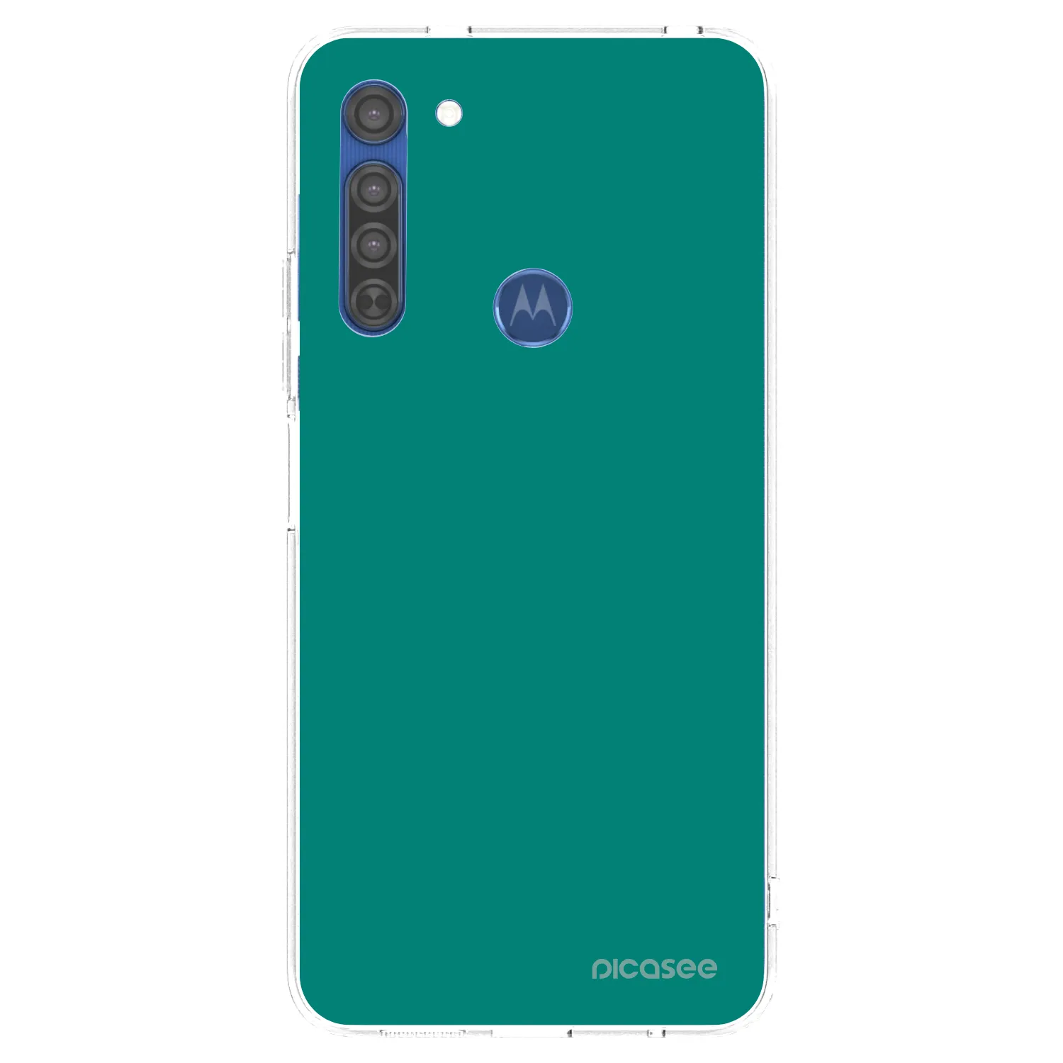 Picasee silikonowe przeźroczyste etui na Motorola Moto G8 - Emerald Mist