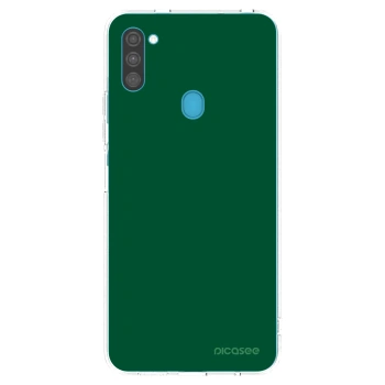 Picasee silikonowe przeźroczyste etui na Samsung Galaxy M11 - Green Gleam