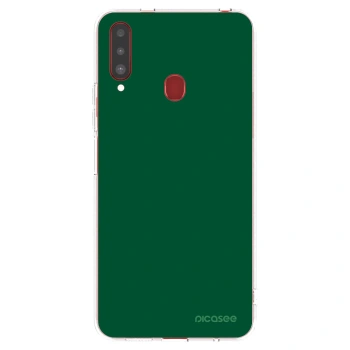 Picasee silikonowe przeźroczyste etui na Samsung Galaxy A20s - Green Gleam