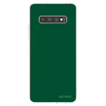 Picasee silikonowe przeźroczyste etui na Samsung Galaxy S10 Plus G975 - Green Gleam
