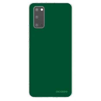 Picasee silikonowe przeźroczyste etui na Samsung Galaxy S20 G980F - Green Gleam