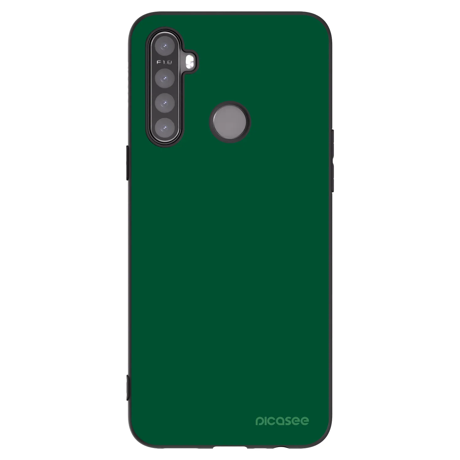 Picasee silikonowe czarne etui na Realme 5 - Green Gleam