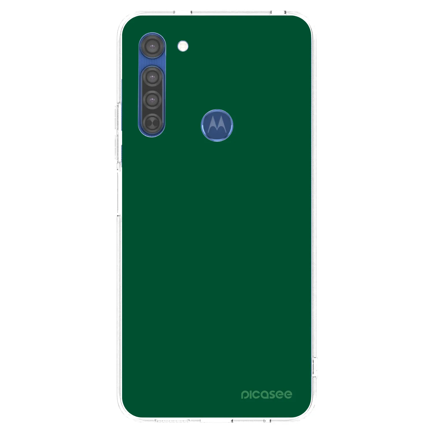 Picasee silikonowe przeźroczyste etui na Motorola Moto G8 - Green Gleam