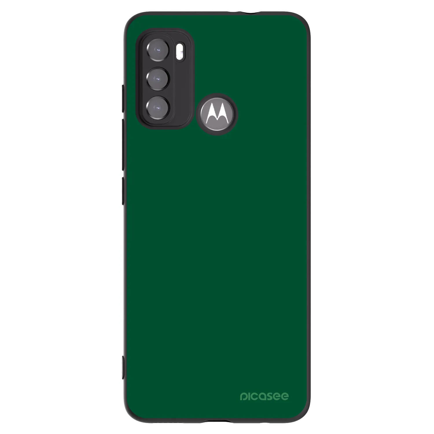 Picasee silikonowe czarne etui na Motorola Moto G60 - Green Gleam