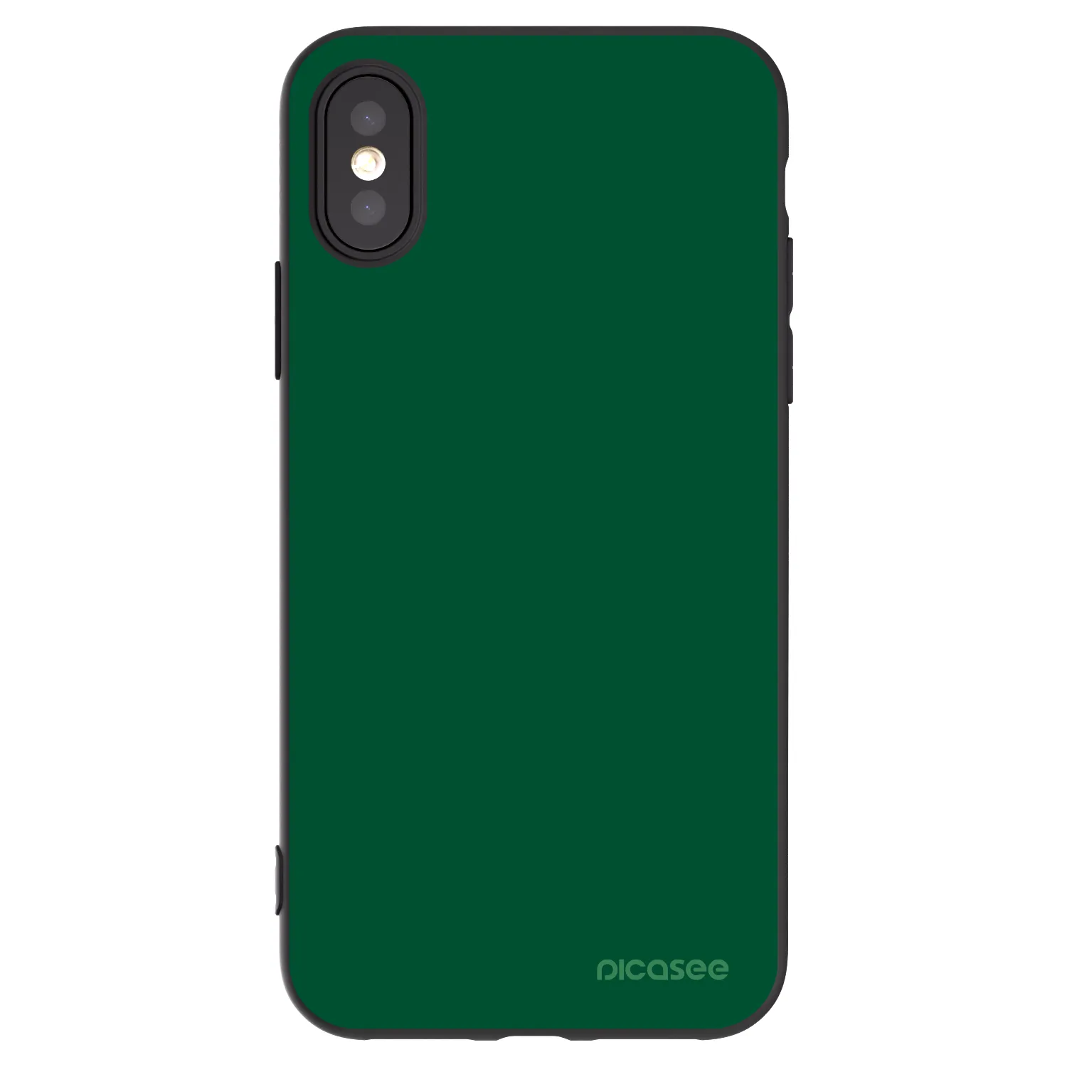 Picasee silikonowe czarne etui na Apple iPhone X/XS - Green Gleam