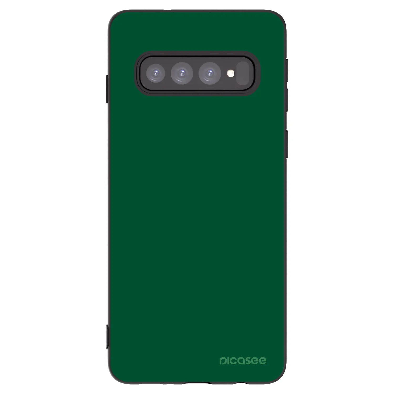 Picasee silikonowe czarne etui na Samsung Galaxy S10 G973 - Green Gleam