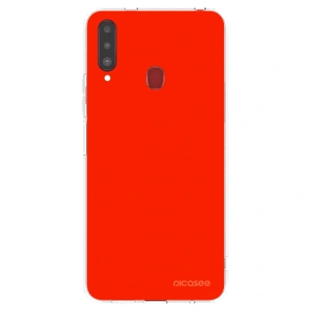 Picasee silikonowe przeźroczyste etui na Samsung Galaxy A20s - Maranello Red