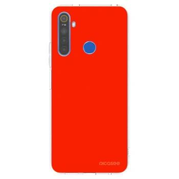 Picasee silikonowe przeźroczyste etui na Realme 5 - Maranello Red