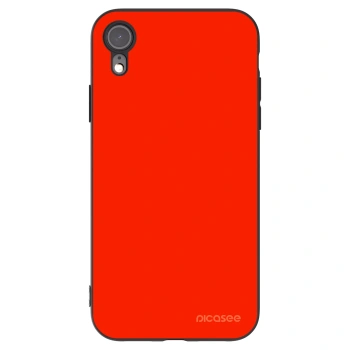 Picasee silikonowe czarne etui na Apple iPhone XR - Maranello Red