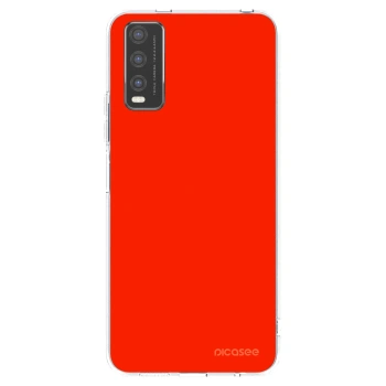 Picasee silikonowe przeźroczyste etui na Vivo Y20s - Maranello Red