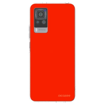 Picasee silikonowe przeźroczyste etui na Vivo X60 Pro 5G - Maranello Red