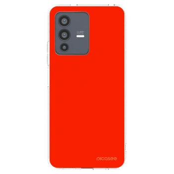 Picasee silikonowe przeźroczyste etui na Vivo V23 5G - Maranello Red