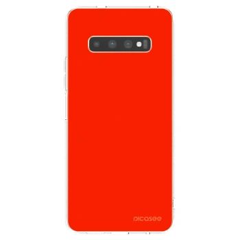 Picasee silikonowe przeźroczyste etui na Samsung Galaxy S10 Plus G975 - Maranello Red