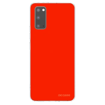 Picasee silikonowe przeźroczyste etui na Samsung Galaxy S20 G980F - Maranello Red